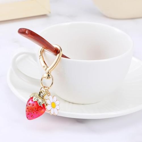 PALAY® 2Pcs Strawberry Bag Charms Keychain with Gift Box Metal Heart Flower Key Chain for Girls Car Accessories Bag Charms for Handbags Purse Unique Birthday Gifts Women,Girls PALAY® 2Pcs Strawberry Bag Charms Keychain with Gift Box Metal Heart Flower Key Chain for Girls Car Accessories Bag Charms for Handbags Purse Unique Birthday Gifts Women,Girls
